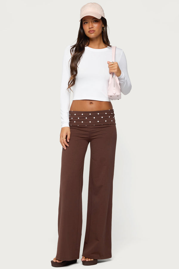Reeva Polka Dot Foldover Pants view 1