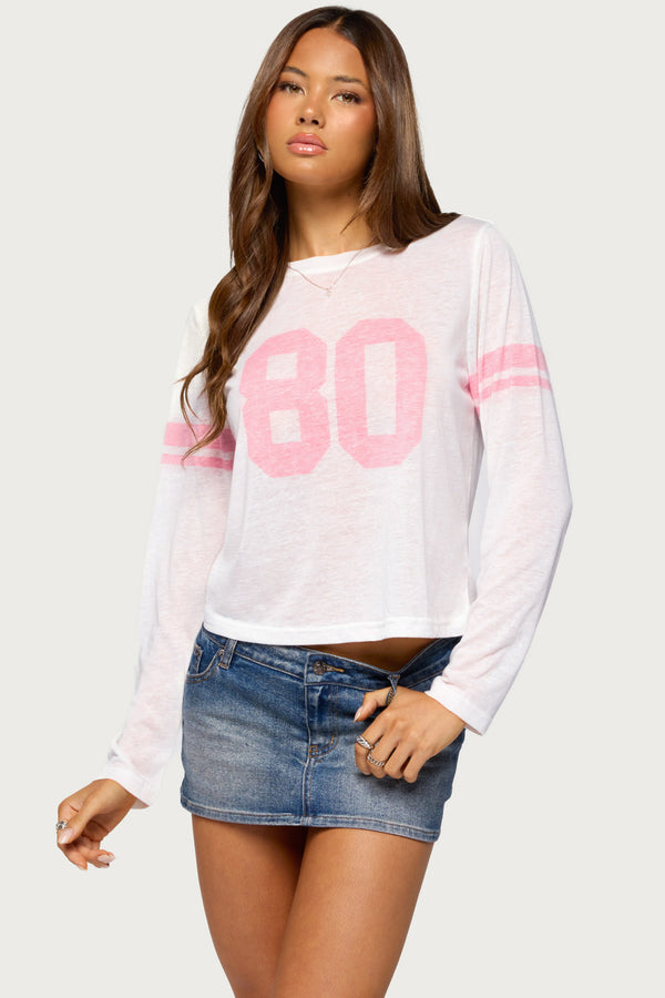 80's Chic Sheer Long Sleeve Top view 1