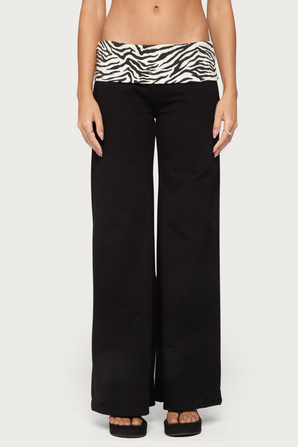 Kylee Zebra Foldover Pants view 2