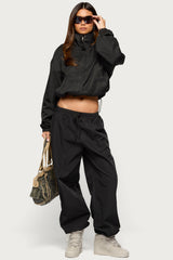 Corinne Nylon Oversized High Neck Jacket
