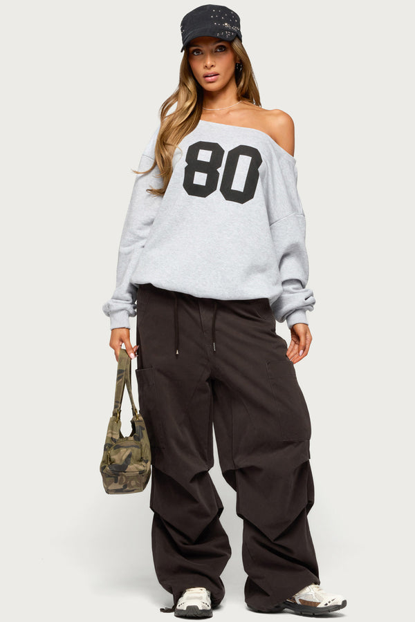 80 Girl Off Shoulder Sweatshirt view 2