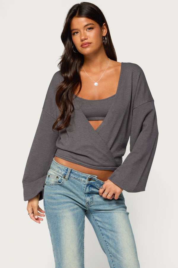 Kyree Two Piece Knit Wrap Top view 1