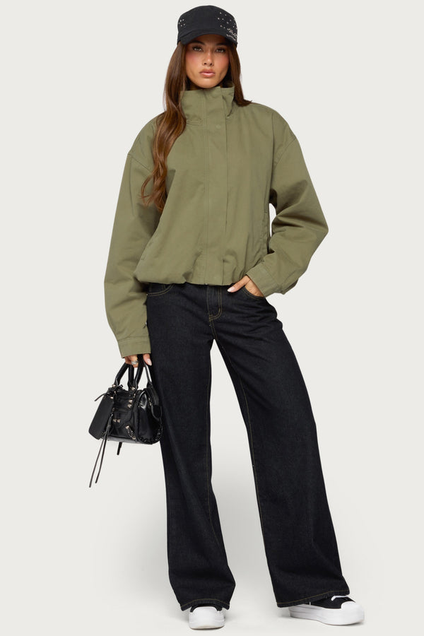 Taela Oversized High Neck Coat view 2
