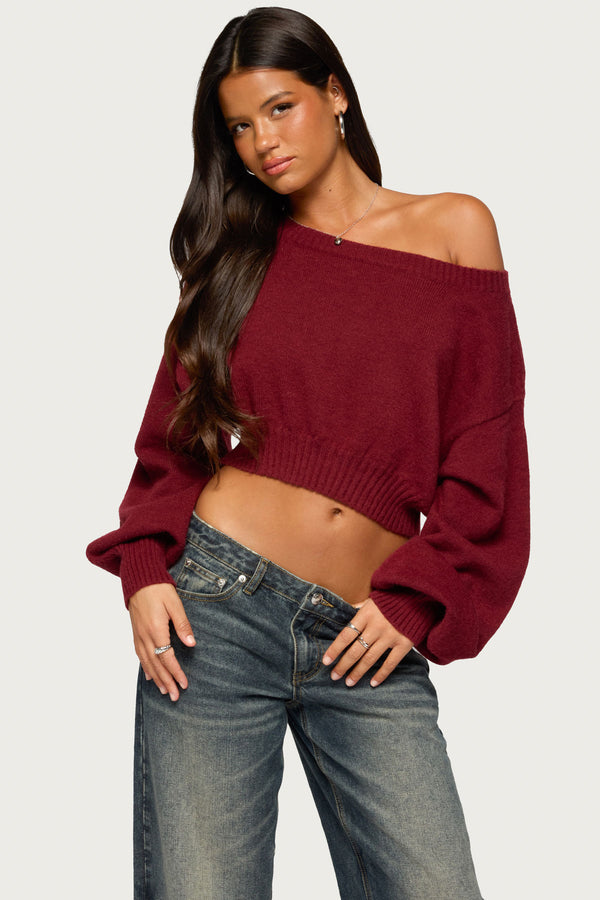 Karsen Off Shoulder Cropped Sweater view 1