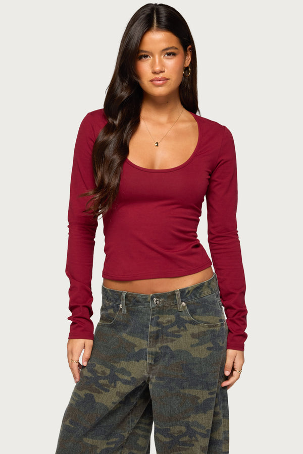 Suzie Scoop Neck Long Sleeve Top view 1