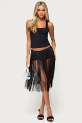 Cemre Lacey Rhinestone Racerback Tank Top