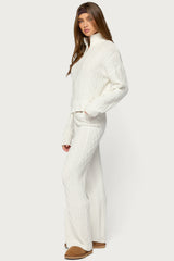 Fika Quarter Zip Cable Knit Sweater