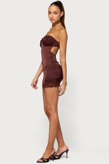 Gordie Strapless Satin Effect Mini Dress