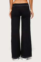 Kathrin Contrast Stitched Flared Pants