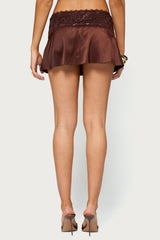 Kya Lacey Satin Effect Mini Skort