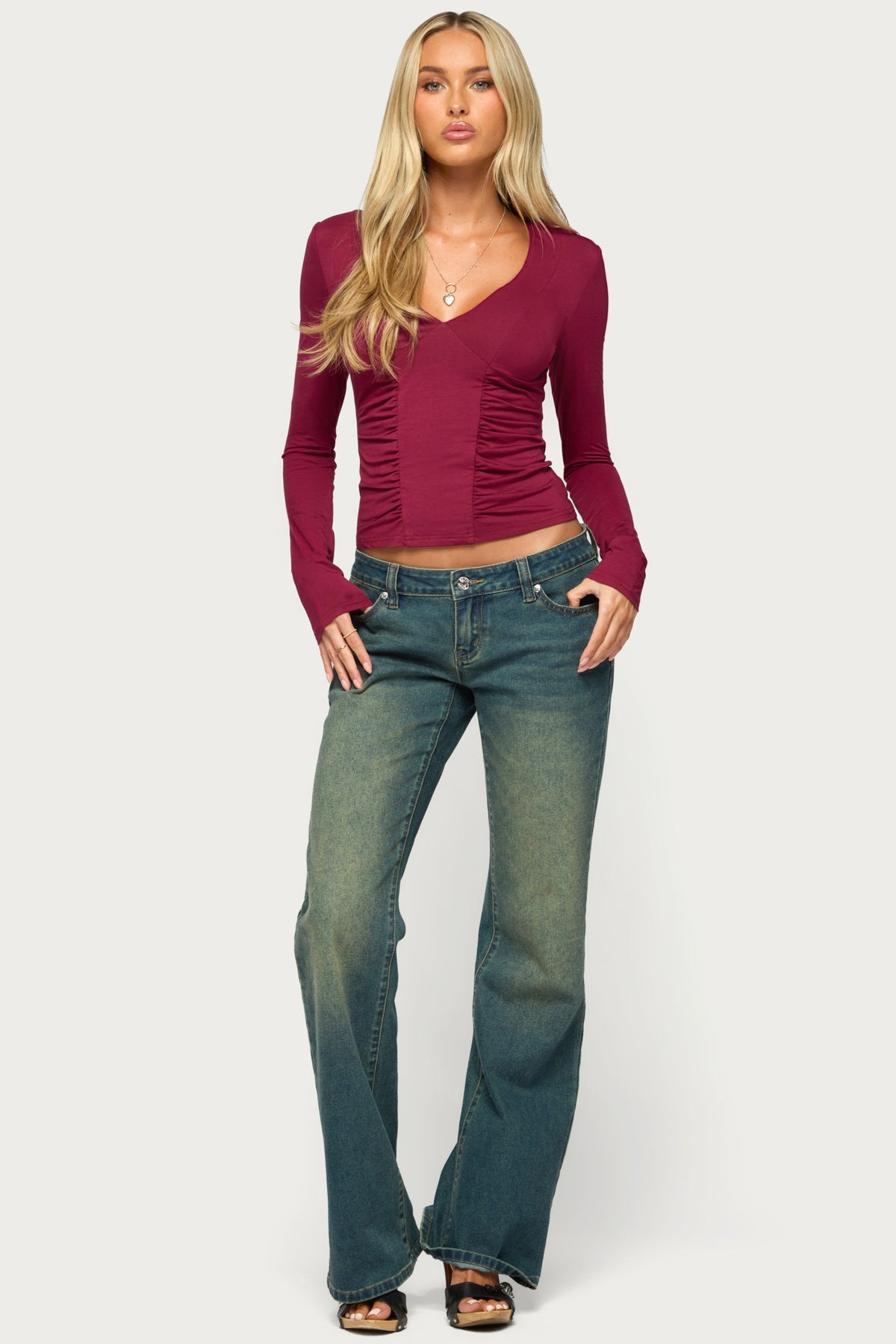 Bayleigh Ruched Long Sleeve Top
