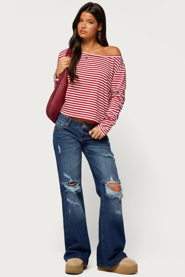 Kathee Striped Off Shoulder Top view 2