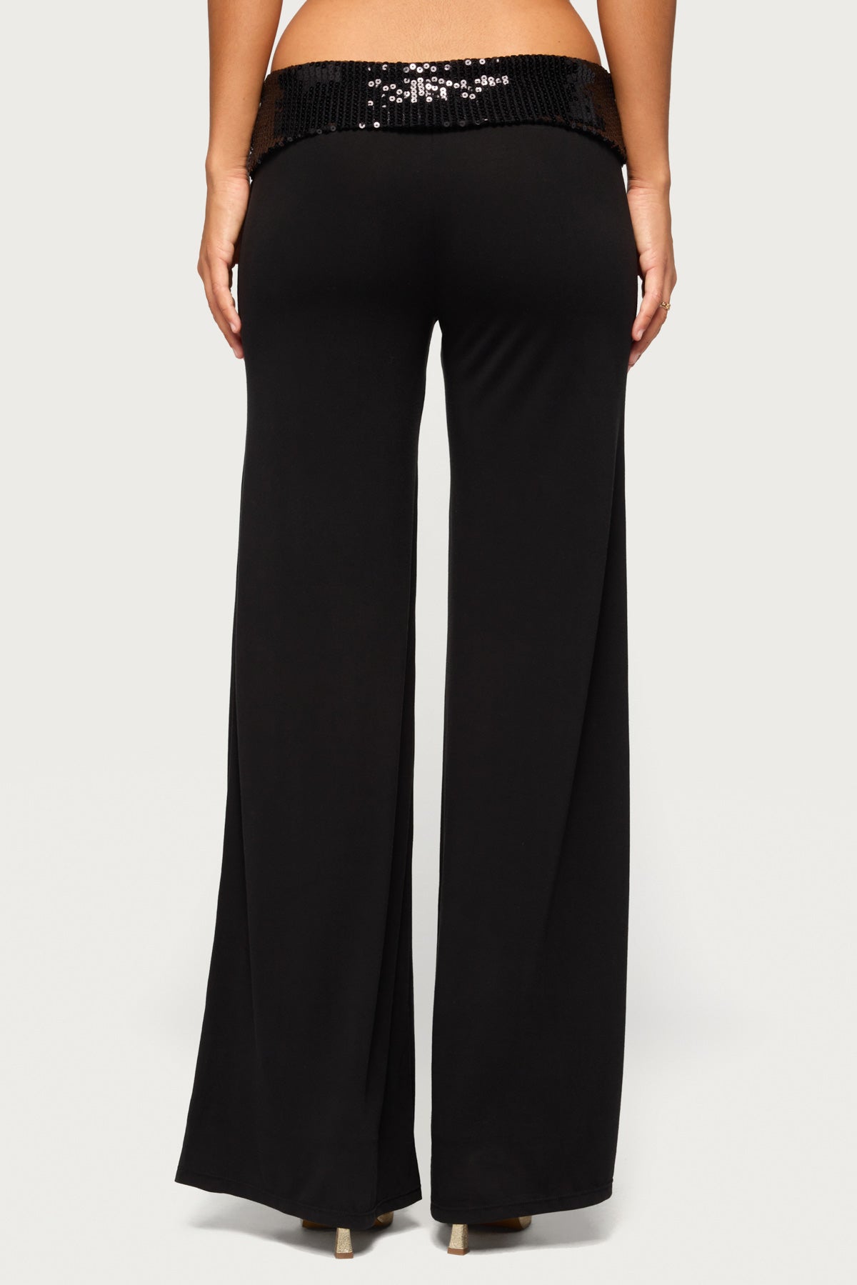 Moni Low Rise Foldover Sequin Pants
