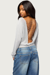 Tamzin Shiny Knit Chain Sweater