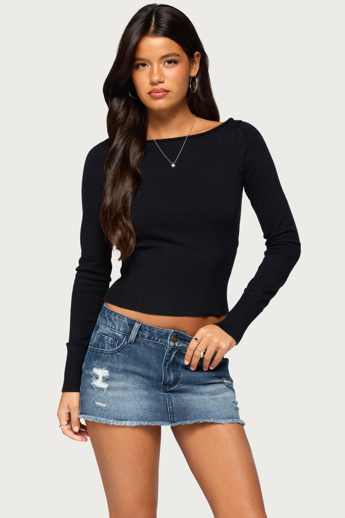 Sharley Rolled Knit Sweater