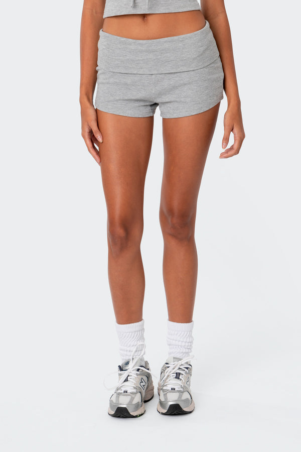 Lizzy Foldover Waffle Shorts view 2