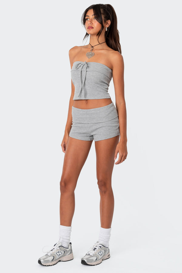 Lizzy Foldover Waffle Shorts view 1