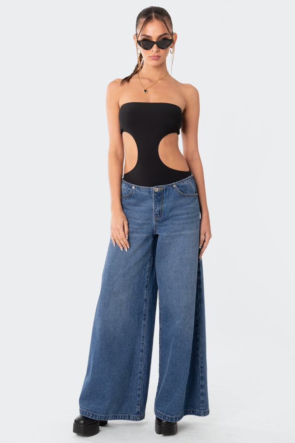 Vivie Ribbed Cut Out Bodysuit view 2
