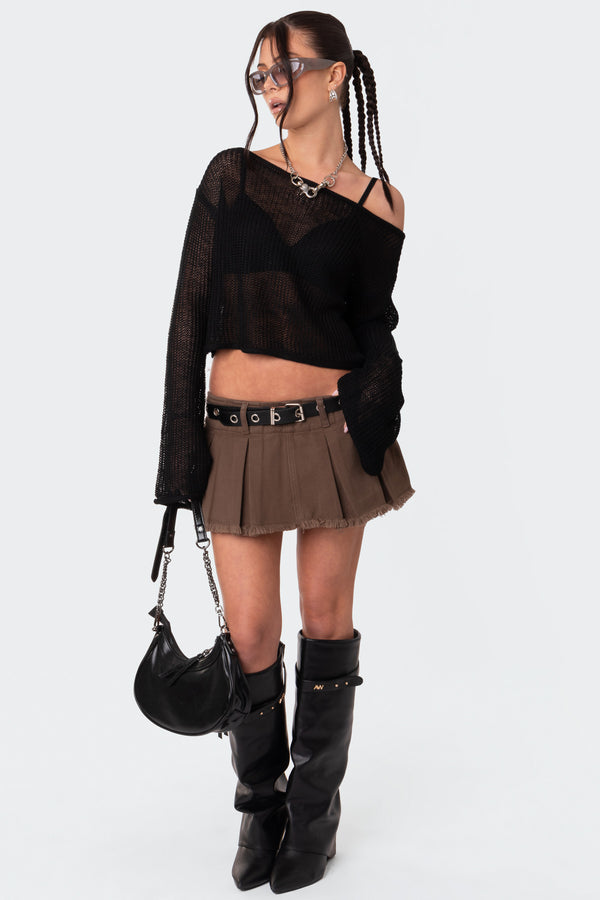 Emmie Off The Shoulder Sheer Knitted Top view 1