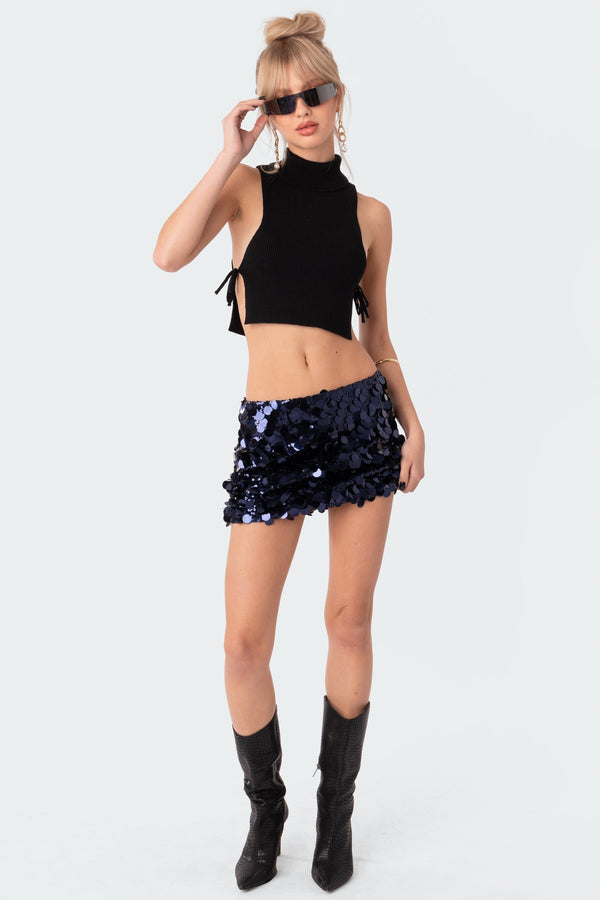 Sabina Low-Rise Sequin Mini Skirt view 1