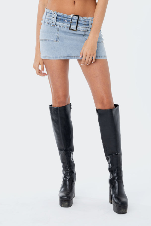 Bridget Low-Rise Denim Skirt view 2