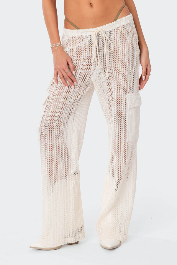 Ines Crochet Low Rise Cargo Pants view 2