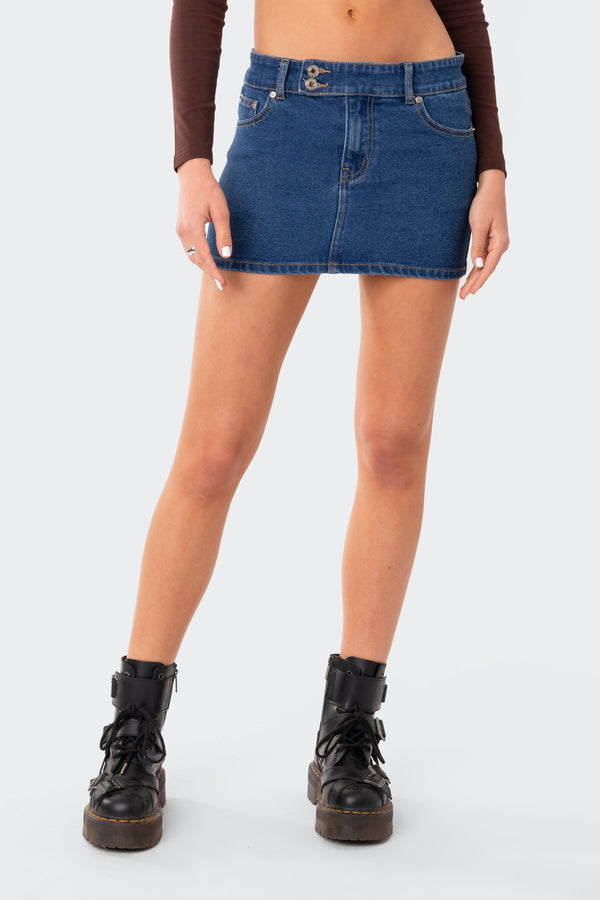 Laiha Low-Rise Denim Mini Skirt view 2