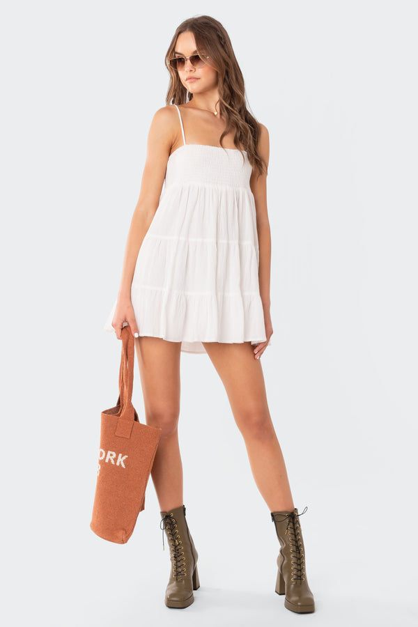 Ivory Oversized Mini Dress view 2