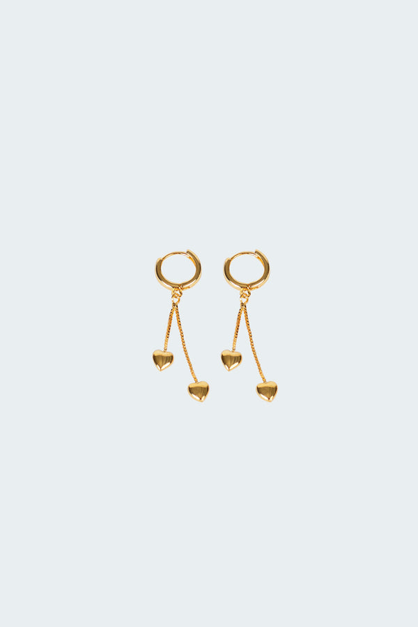 Drop Heart Hoop Earrings view 2