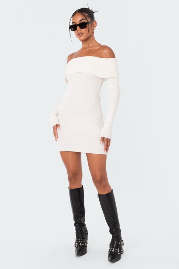 Emma Foldover Knitted Dress view 2