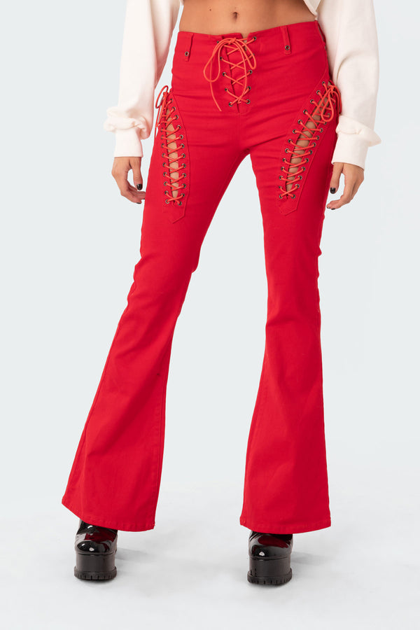 Engine Red Flared Jeans view 2