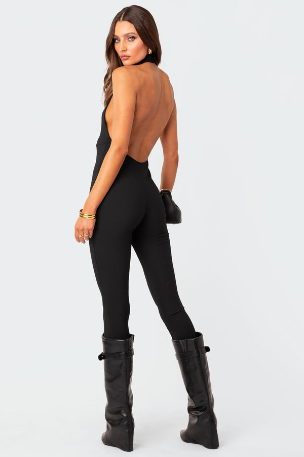 Aero Ribbed Open Back Jumpsuit view 1